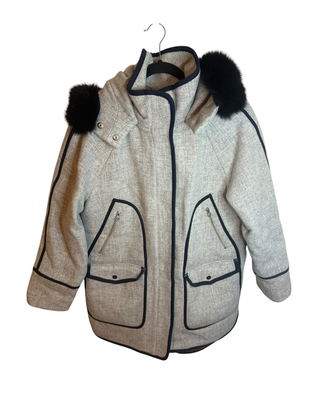J.Crew Gray Summit Parka in Italian Stadium-Cloth Wool